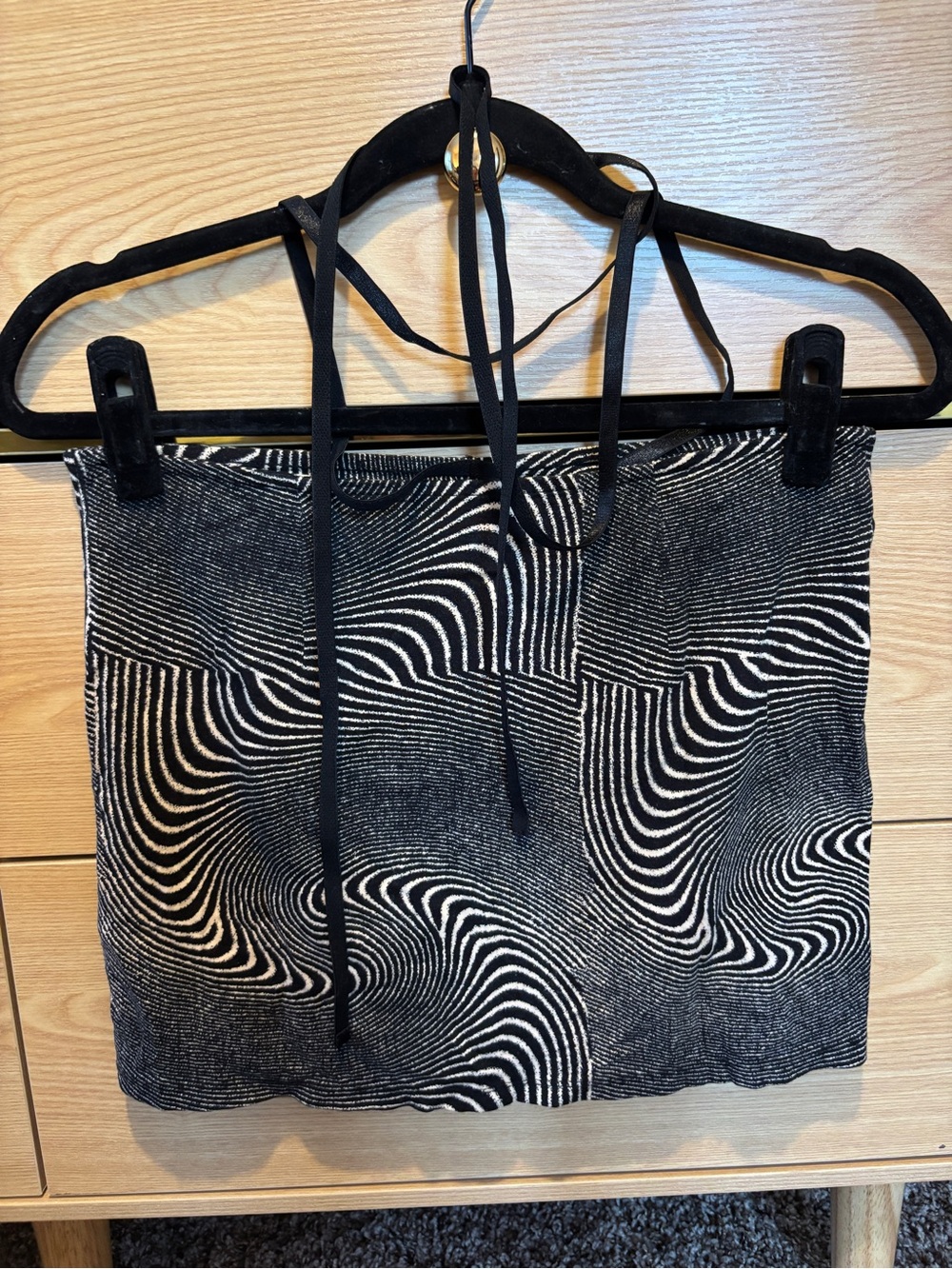 Urban Outfitters Black and White Mini Skirt w/ wrap - M